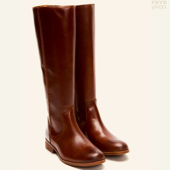 Frye Jolie Whip Cognac Leather Knee High Tall Boot - Picture 2 of 11